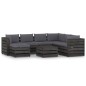 vidaXL Set Salotto da Giardino con Cuscini 8pz Legno Impregnato Grigio vidaXL Set Salotto da Giardino con Cuscini 8pz Legno Impregnato Grigio