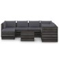vidaXL Set Salotto da Giardino con Cuscini 8pz Legno Impregnato Grigio vidaXL Set Salotto da Giardino con Cuscini 8pz Legno Impregnato Grigio