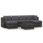 vidaXL Set Salotto da Giardino 7pz con Cuscini Legno Impregnato Grigio vidaXL Set Salotto da Giardino 7pz con Cuscini Legno Impregnato Grigio
