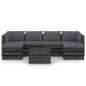 vidaXL Set Salotto da Giardino 7pz con Cuscini Legno Impregnato Grigio vidaXL Set Salotto da Giardino 7pz con Cuscini Legno Impregnato Grigio