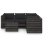 vidaXL Set Salotto da Giardino 6pz con Cuscini Legno Impregnato Grigio vidaXL Set Salotto da Giardino 6pz con Cuscini Legno Impregnato Grigio
