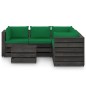 vidaXL Set Salotto da Giardino 6pz con Cuscini Legno Impregnato Grigio vidaXL Set Salotto da Giardino 6pz con Cuscini Legno Impregnato Grigio