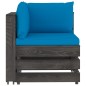 vidaXL Set Salotto da Giardino 6pz con Cuscini Legno Impregnato Grigio vidaXL Set Salotto da Giardino 6pz con Cuscini Legno Impregnato Grigio
