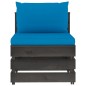 vidaXL Set Salotto da Giardino con Cuscini 6pz Legno Impregnato Grigio vidaXL Set Salotto da Giardino con Cuscini 6pz Legno Impregnato Grigio