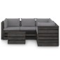 vidaXL Set Salotto da Giardino 6pz con Cuscini Legno Impregnato Grigio vidaXL Set Salotto da Giardino 6pz con Cuscini Legno Impregnato Grigio