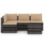 vidaXL Set Salotto da Giardino 5pz con Cuscini Legno Impregnato Grigio vidaXL Set Salotto da Giardino 5pz con Cuscini Legno Impregnato Grigio