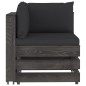 vidaXL Divano da Giardino 4 Posti con Cuscini Legno Impregnato Grigio vidaXL Divano da Giardino 4 Posti con Cuscini Legno Impregnato Grigio