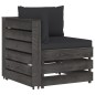 vidaXL Divano da Giardino 4 Posti con Cuscini Legno Impregnato Grigio vidaXL Divano da Giardino 4 Posti con Cuscini Legno Impregnato Grigio