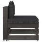 vidaXL Divano da Giardino 4 Posti con Cuscini Legno Impregnato Grigio vidaXL Divano da Giardino 4 Posti con Cuscini Legno Impregnato Grigio