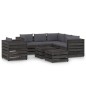 vidaXL Set Divani da Giardino con Cuscini 8pz Legno Impregnato Grigio vidaXL Set Divani da Giardino con Cuscini 8pz Legno Impregnato Grigio