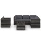 vidaXL Set Divani da Giardino con Cuscini 8pz Legno Impregnato Grigio vidaXL Set Divani da Giardino con Cuscini 8pz Legno Impregnato Grigio
