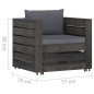 vidaXL Set Salotto da Giardino con Cuscini 7pz Legno Impregnato Grigio