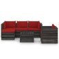 vidaXL Set Salotto da Giardino 6pz con Cuscini Legno Impregnato Grigio vidaXL Set Salotto da Giardino 6pz con Cuscini Legno Impregnato Grigio