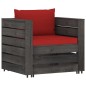 vidaXL Set Salotto da Giardino 6pz con Cuscini Legno Impregnato Grigio vidaXL Set Salotto da Giardino 6pz con Cuscini Legno Impregnato Grigio