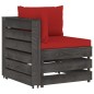 vidaXL Set Salotto da Giardino 6pz con Cuscini Legno Impregnato Grigio