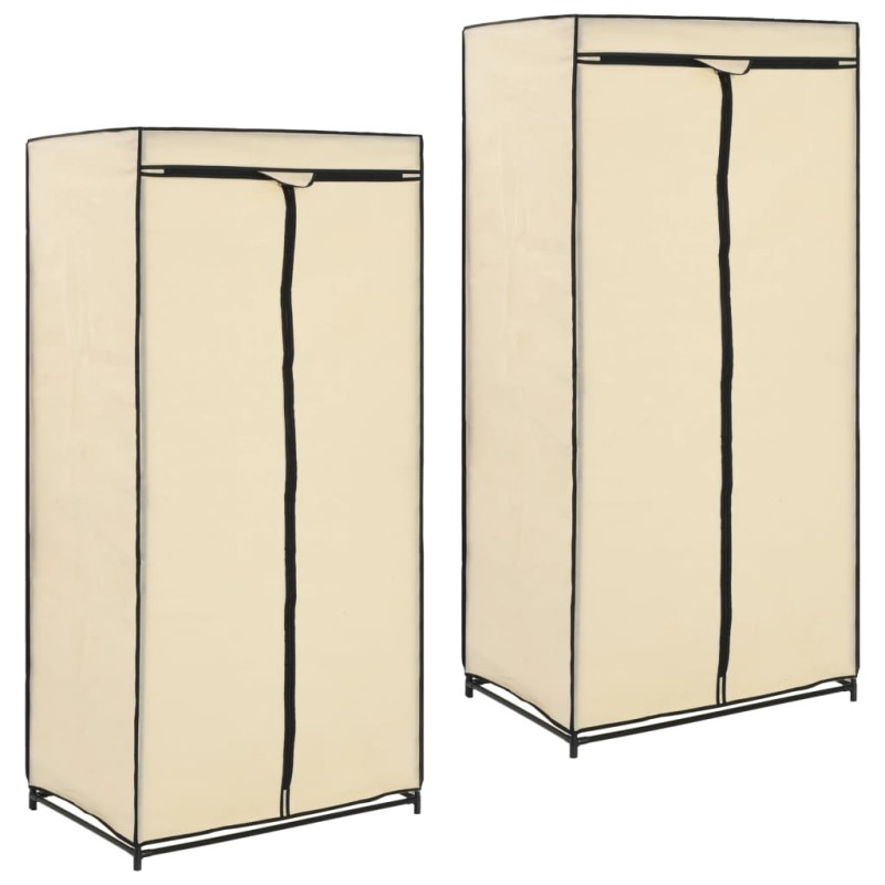 Armadio 2 pz Crema 75x50x160 cm Armadio 2 pz Crema 75x50x160 cm