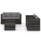 vidaXL Set Salotto da Giardino 6pz con Cuscini Legno Impregnato Grigio vidaXL Set Salotto da Giardino 6pz con Cuscini Legno Impregnato Grigio
