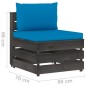 vidaXL Set Divani da Giardino con Cuscini 8 pz Legno Impregnato Grigio vidaXL Set Divani da Giardino con Cuscini 8 pz Legno Impregnato Grigio
