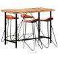 vidaXL Set da Bar 5 pz in Legno Massello di Sheesham e Vera Pelle