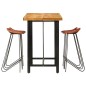 vidaXL Set da Bar 5 pz in Legno Massello di Sheesham e Vera Pelle