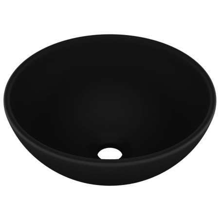 Lavandino Lusso Rotondo Nero Opaco 32,5x14 cm in Ceramica