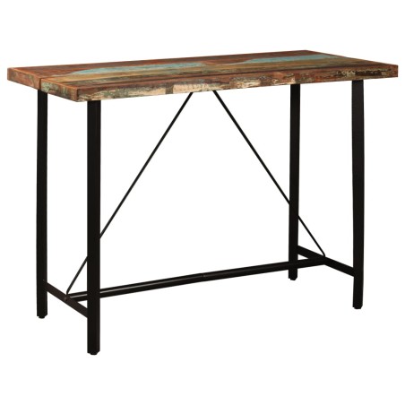 vidaXL Set da Bar 5 pz in Legno Massello di Recupero e Vera Pelle