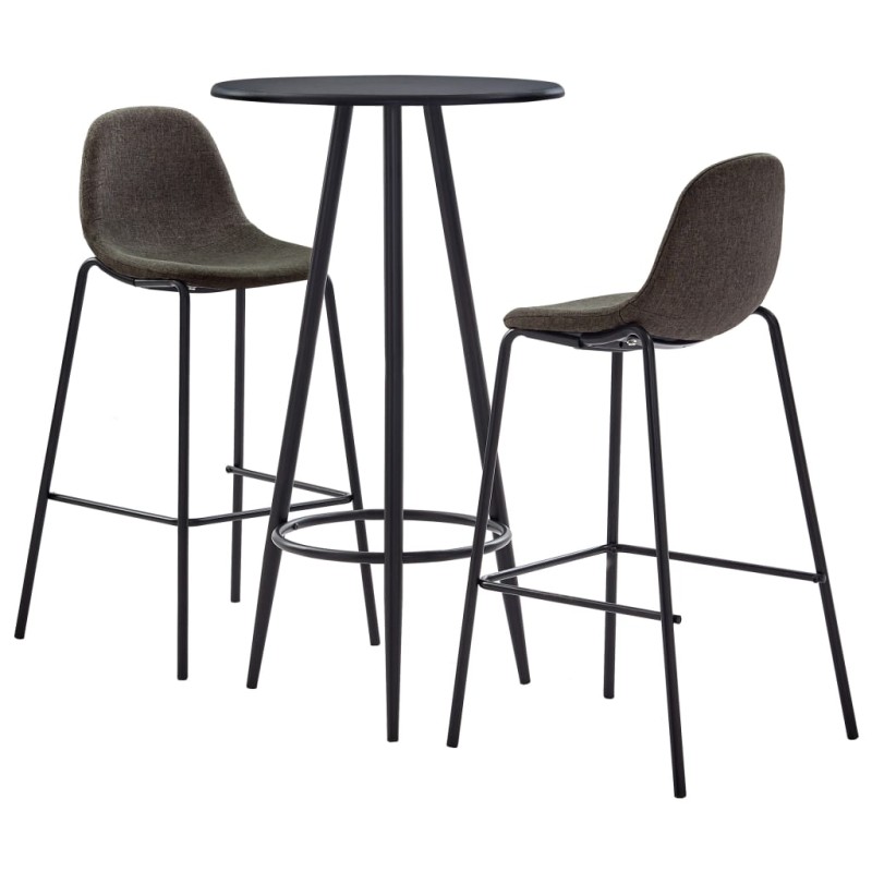 vidaXL Set da Bar 3 pz in Tessuto Grigio Scuro vidaXL Set da Bar 3 pz in Tessuto Grigio Scuro