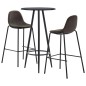 vidaXL Set da Bar 3 pz in Tessuto Grigio Scuro vidaXL Set da Bar 3 pz in Tessuto Grigio Scuro