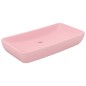Lavandino Lusso Rettangolare Rosa Opaco 71x38 cm in Ceramica Lavandino Lusso Rettangolare Rosa Opaco 71x38 cm in Ceramica