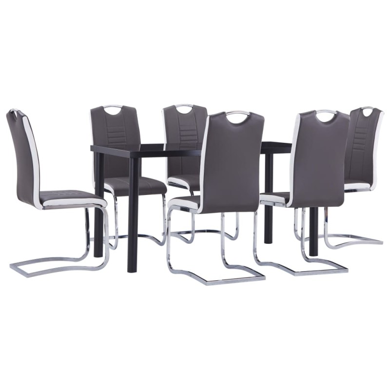 vidaXL Set Sala da Pranzo 7 pz in Similpelle Grigio vidaXL Set Sala da Pranzo 7 pz in Similpelle Grigio