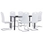 vidaXL Set Sala da Pranzo 7 pz in Similpelle Bianco vidaXL Set Sala da Pranzo 7 pz in Similpelle Bianco