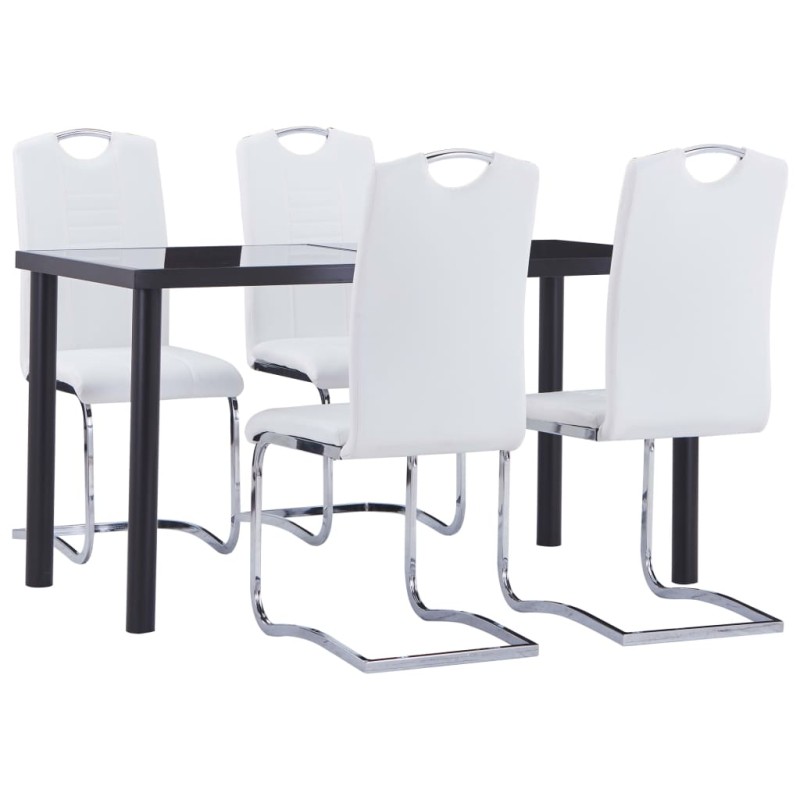vidaXL Set Sala da Pranzo 5 pz in Similpelle Bianco vidaXL Set Sala da Pranzo 5 pz in Similpelle Bianco