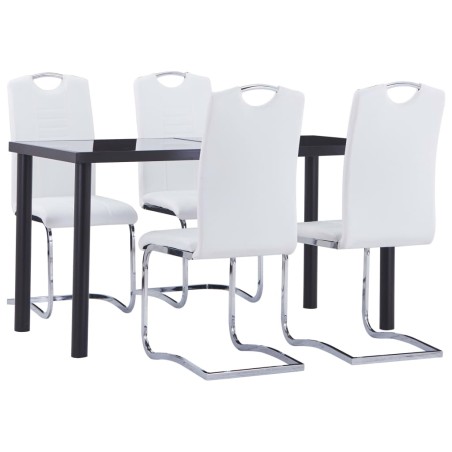 vidaXL Set Sala da Pranzo 5 pz in Similpelle Bianco