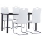 vidaXL Set Sala da Pranzo 5 pz in Similpelle Bianco vidaXL Set Sala da Pranzo 5 pz in Similpelle Bianco