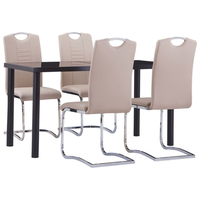 vidaXL Set da Pranzo 5 pz in Similpelle Cappuccino vidaXL Set da Pranzo 5 pz in Similpelle Cappuccino
