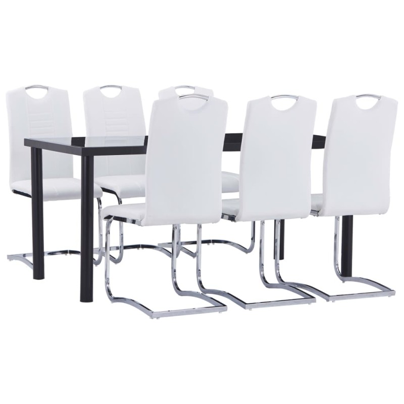 vidaXL Set Sala da Pranzo 7 pz in Similpelle Bianco vidaXL Set Sala da Pranzo 7 pz in Similpelle Bianco