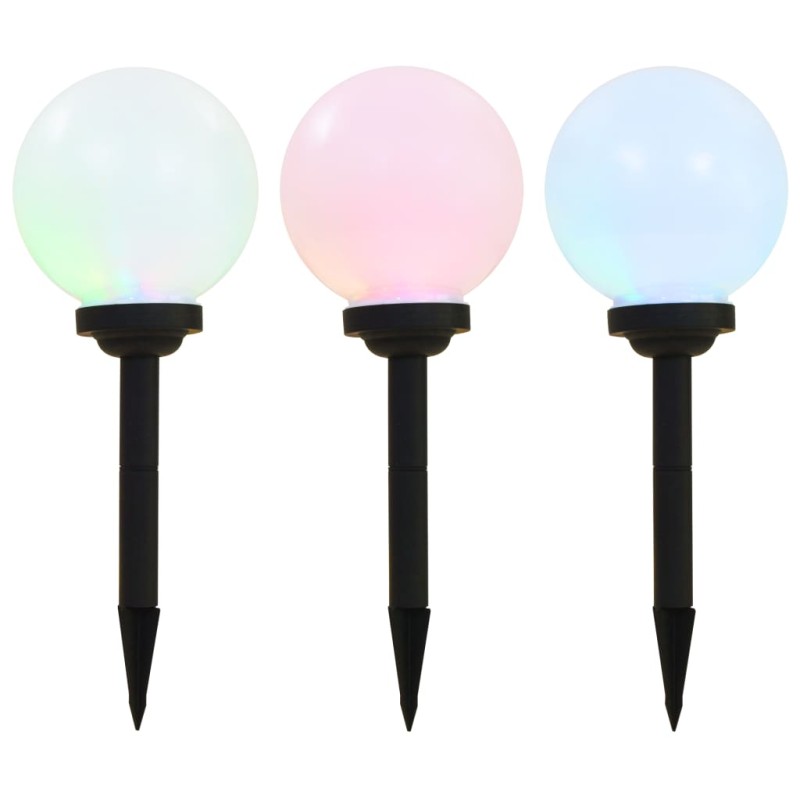 vidaXL Lampade Solari da Esterni Sferiche 3 pz LED RGB 20 cm