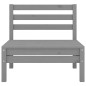 vidaXL Set Divani da Giardino 3 pz in Legno Massello di Pino Grigio