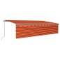 Tenda Retrattile Manuale con Parasole 6x3 m Arancio Marrone Tenda Retrattile Manuale con Parasole 6x3 m Arancio Marrone
