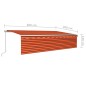 Tenda Retrattile Manuale con Parasole 6x3 m Arancio Marrone Tenda Retrattile Manuale con Parasole 6x3 m Arancio Marrone