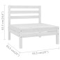 vidaXL Set Divani da Giardino 3 pz in Legno Massello di Pino Bianco 