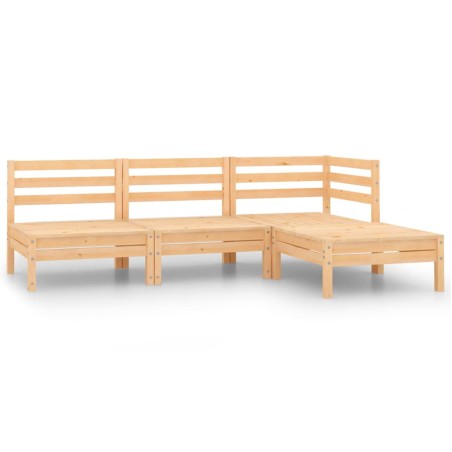 vidaXL Set Divani da Giardino 4 pz in Legno Massello di Pino