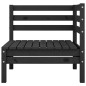 vidaXL Set Divani da Giardino 4 pz in Legno Massello di Pino Nero