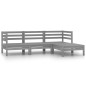 vidaXL Set Divani da Giardino 4 pz in Legno Massello di Pino Grigio vidaXL Set Divani da Giardino 4 pz in Legno Massello di Pino Grigio