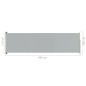 vidaXL Tenda da Sole Laterale Retrattile per Patio 180x600 cm Grigia vidaXL Tenda da Sole Laterale Retrattile per Patio 180x600 cm Grigia