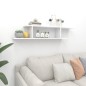 vidaXL Scaffale TV Parete Rovere Bianco 125x18x23 cm Legno Multistrato vidaXL Scaffale TV Parete Rovere Bianco 125x18x23 cm Legno Multistrato