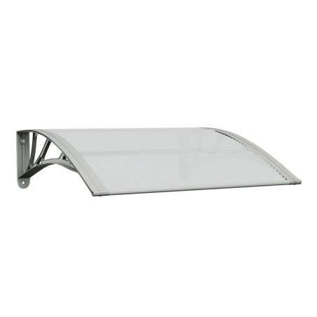 vidaXL Tettoia per Porta Grigio e Trasparente 80x80 cm Policarbonato