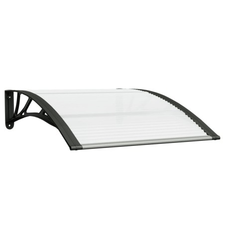 vidaXL Tettoia per Porta Nera e Trasparente 100x80 cm in Policarbonato