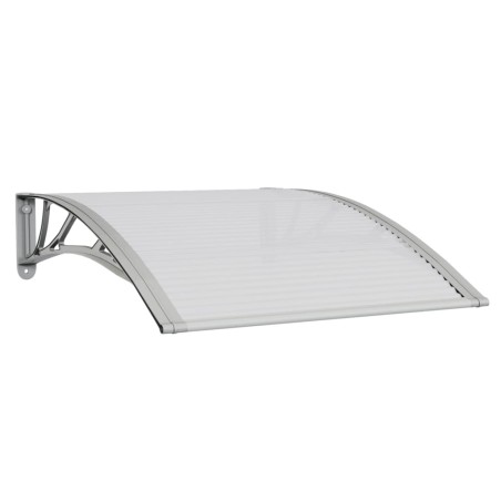 vidaXL Tettoia per Porta Grigia e Trasparente 100x80 cm Policarbonato