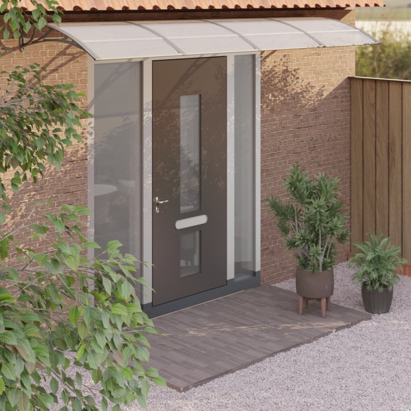 vidaXL Tettoia per Porta Grigia 350x100 cm in Policarbonato vidaXL Tettoia per Porta Grigia 350x100 cm in Policarbonato